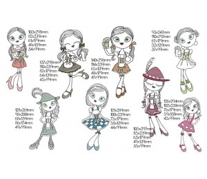 Stickserie - Bayrische Mädels